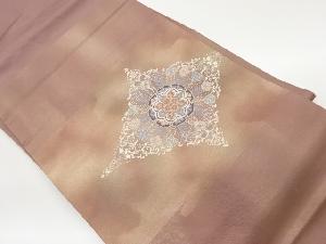 引箔菱に華文・花唐草模様織出し名古屋帯